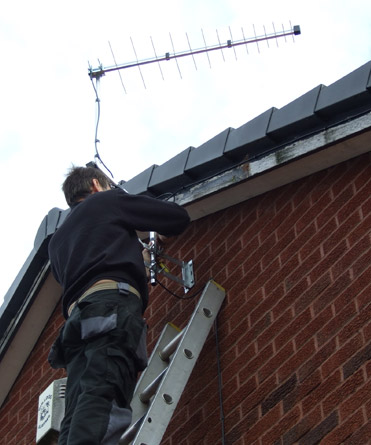 Log periodic TV aerial installation in Lincoln
